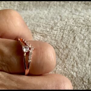 Dainty Rose Gold CZ Diamond Ring